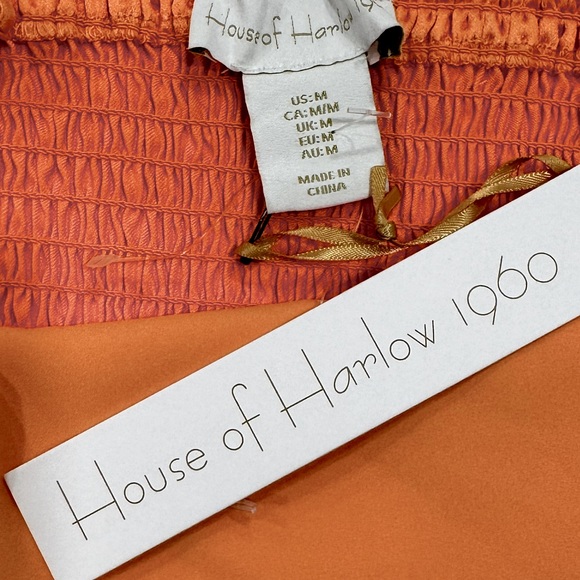 HOUSE OF HARLOW 1960 Crop Top Soft Satiny Effect Orange Sorbet NWT Size Medium - Picture 8 of 8
